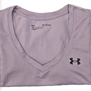 Under Armour Womens Short Sleeve V Neck Purple, Size XS